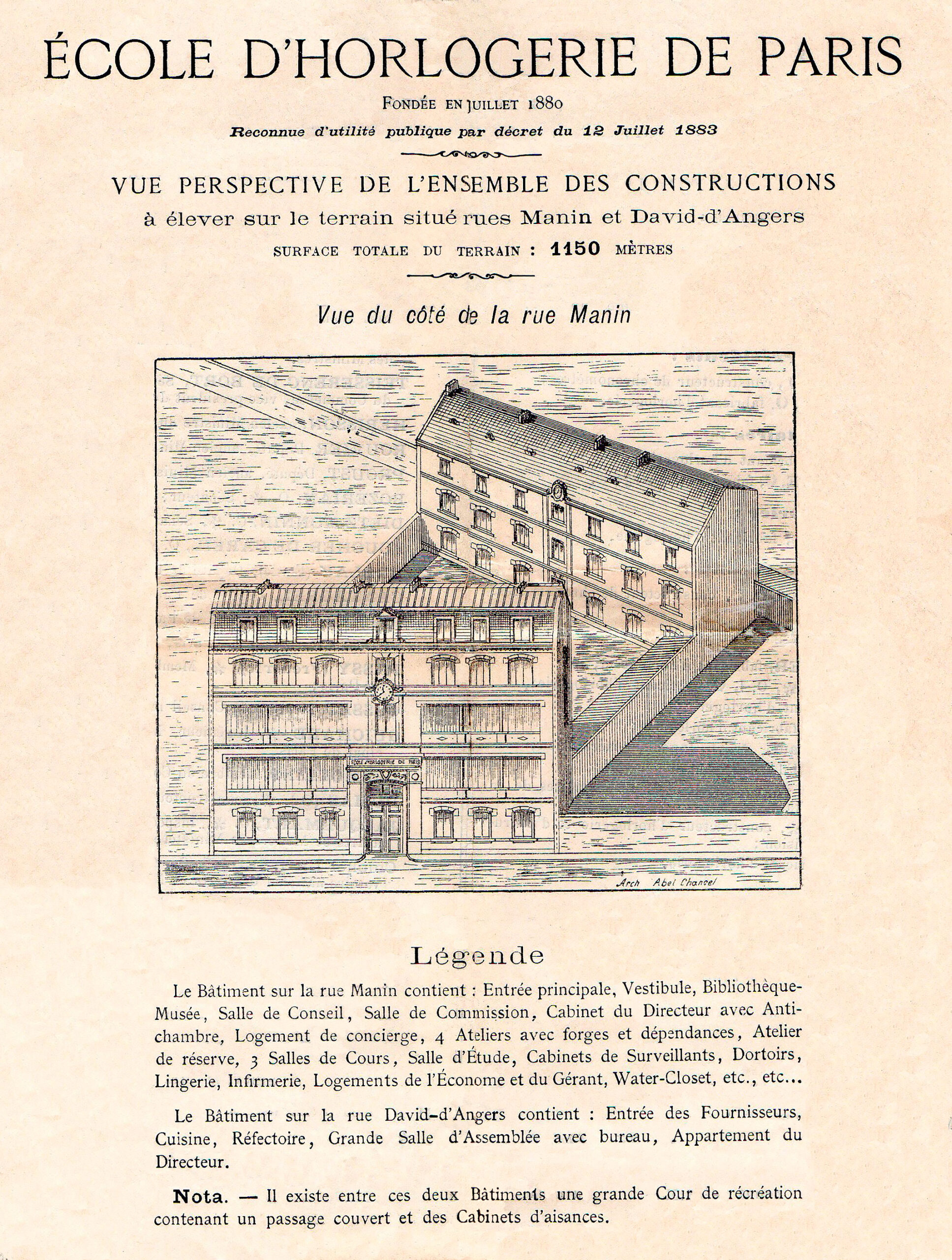 École d'Horlogerie de Paris - Vue ancienne