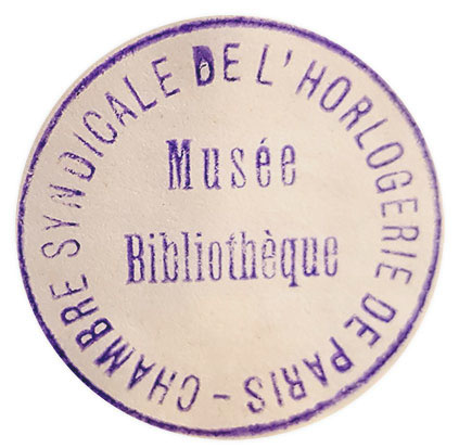 Cachet bibliothèque du musée